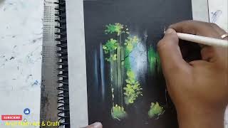 How to use pastel colour ❤️ Beautiful Scenery drawing by oil pastel