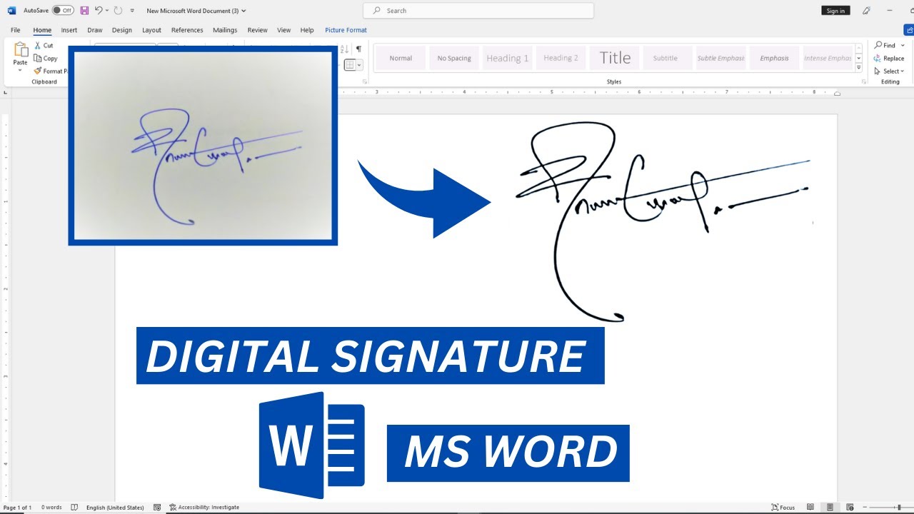 How To Create And Save The Digital Signature In MS Word Office Tips