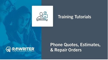 R.O. Writer | Phone Quotes, Estimates and Repair Orders