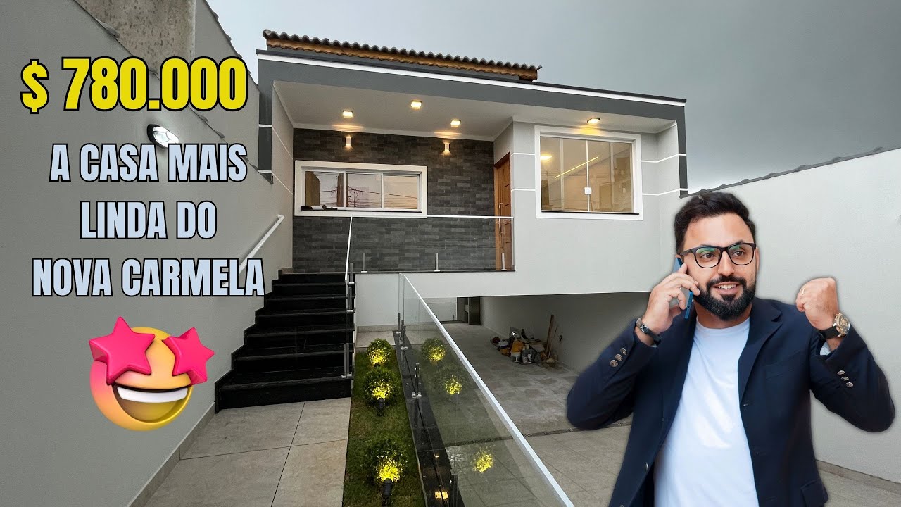 CASA LINDA COM SALÃO 3 QUARTOS E SOTON A VENDA NO BAIRRO NOVA CARMELA RESIDENCIAL E COMERCIAL