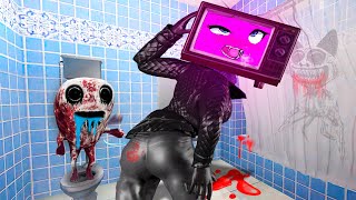 TV Woman RUNNING FROM MONSTERS ZOONAMALY 6 & TV MAN Saves TV Woman in Garry's Mod