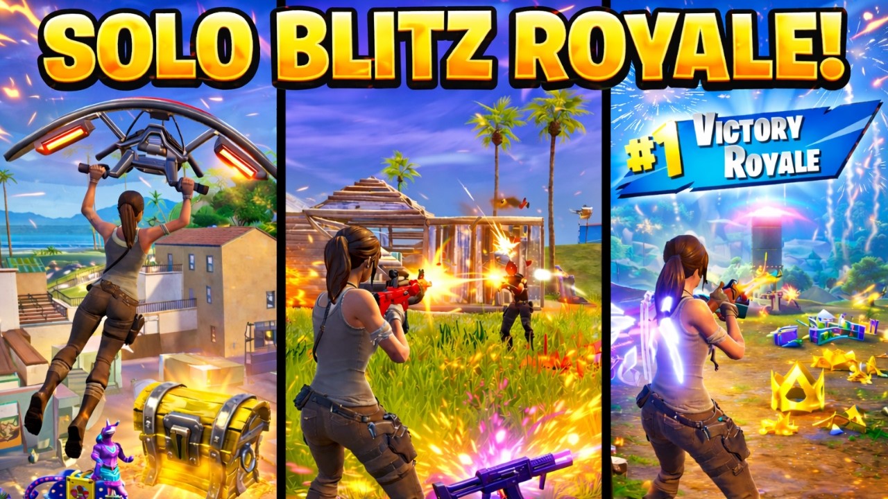 Insane Solo Fortnite Blitz Royale Full Game!🔥(Full Game No Commentary)