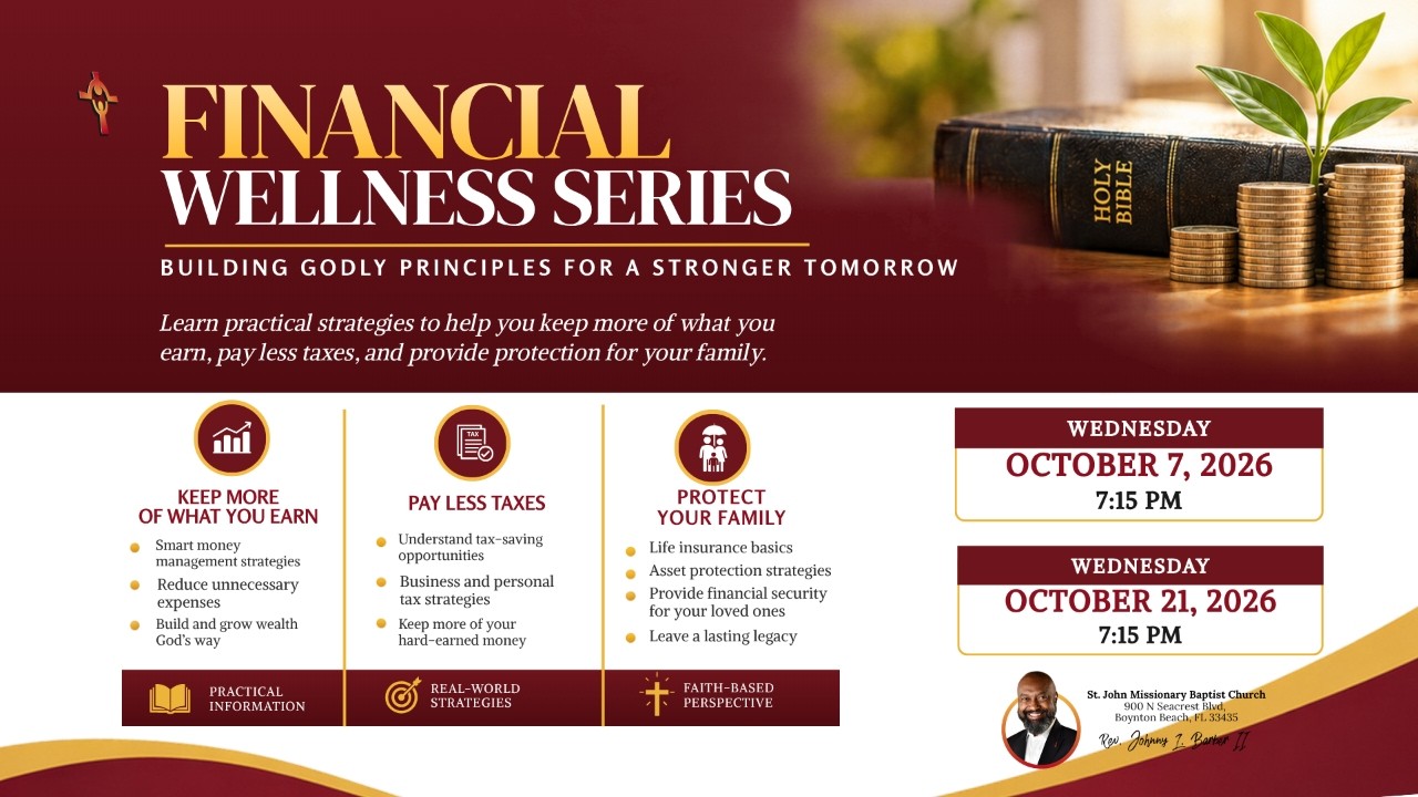 Financial Wellness Series Part 2, 10/21/2026, Pastor Johnny L. Barber II.