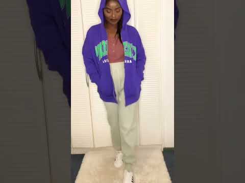 H&M Zip up Hoodie with sweat pants #fashion #shorts