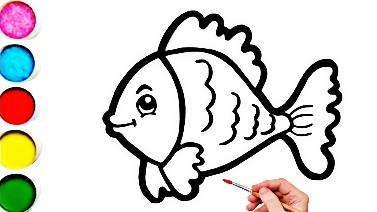 Cute Rainbow Fish Drawing, Painting & Coloring For Kids and Toddlers_ Kids Art
