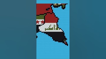 Iraq & Kuwait - Tiny Scale #world #flag #flags #map #maps #mapping #minecraft #pixelart #shorts