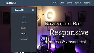 Website Responsive Navigation Menu bar Using HTML CSS Jqury Javascript