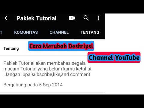 Cara Terbaru Mengubah Deskripsi Channel Youtube