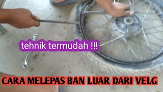 cara mencungkil ban belakang dari velg