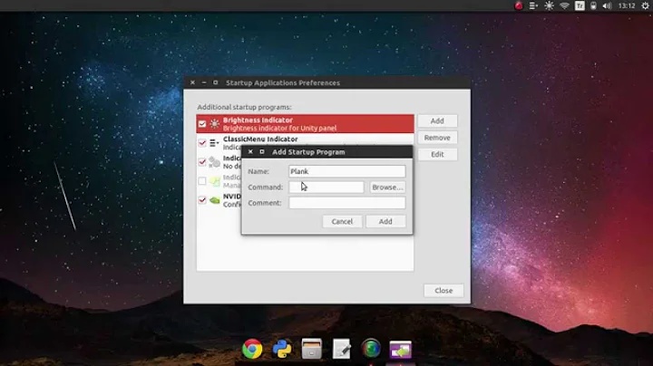 how to  run  plank  dock on startup  ubuntu  14.04