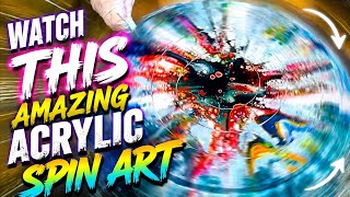 BIG surprises/ACRYLIC CANVAS SPINNING OMG THis  WAS A Awesome / What say you/ fun acrylic fluid art 