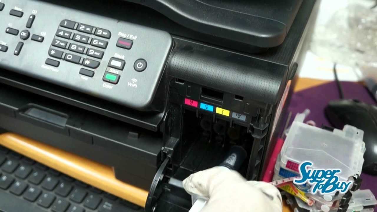 Brother Printer Unclogging Printhead - YouTube