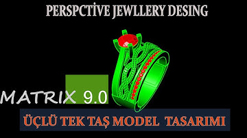 ÜÇLÜ TEKTAŞLI YÜZÜK TASARIMI(MATRİX9 DİAMOND RİNG DESİGN)