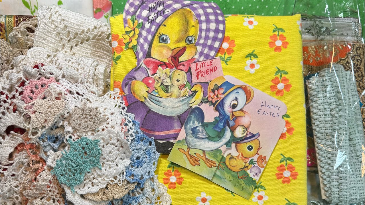 Etsy Update!  Easter Cards, Vintage Crochet, Fabrics, Trims! 