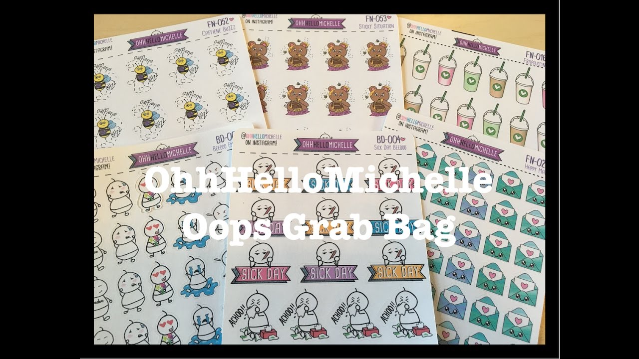 Etsy Planner Sticker Unboxing/Haul - OhhHelloMichelle oopsies/misfits/seconds/oops bag
