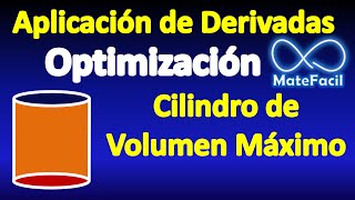 Maximum volume cylinder, using DERIVATIVES (Optimization)