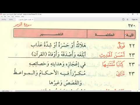 سورة الزمر كلمات القرآن تفسير وبيان للشيخ حسنين مخلوف الحنفي الأزهري رحمه الله تعالى