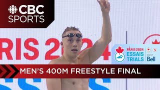 Alexander Axon convincingly wins men's 400m freestyle at 2024 Canadian Olympic Swimming Trials