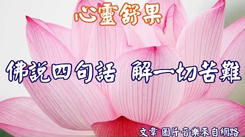 心靈舒果--佛說四句話 解一切苦難 - 天天要聞