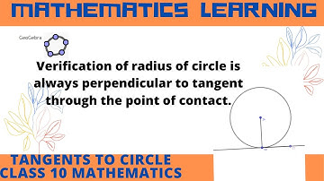 GeoGebra Demonstration|Radius of circle is perpendicular to the tangent through the point of contact