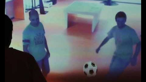Playing Augmented Reality Football (Soccer) in YDreams showroom