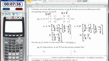 Lesson:  Matrix Operations - PART 1