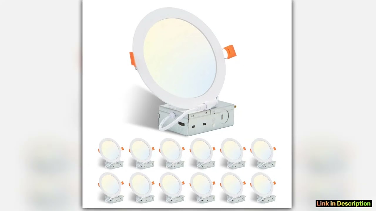 12Pack LED Recessed Lights with Junction Box Dimmable Downlights 3000K5000K Adjustable Color Energy