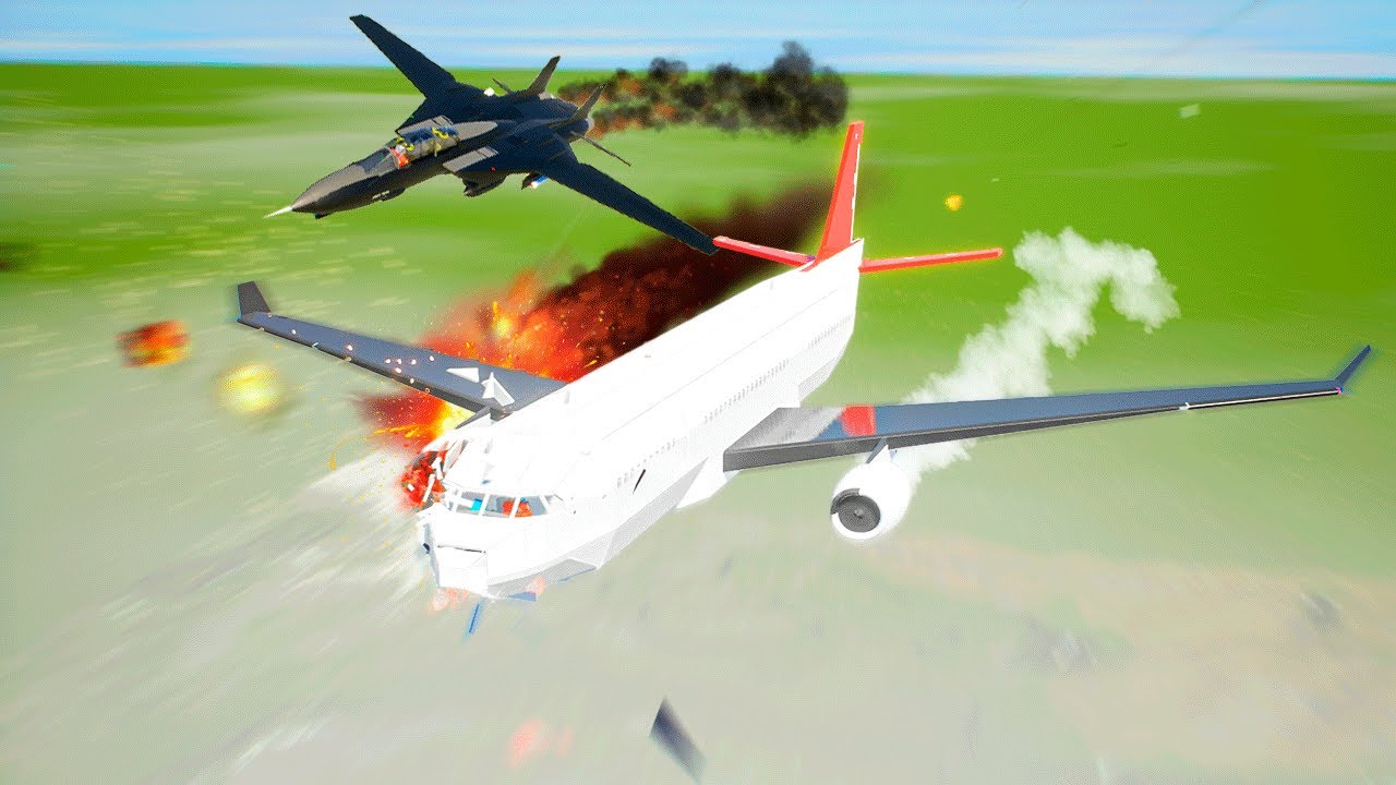 FIGHTER JET vs PLANES - Airplane Crash in BRICK RIGS - YouTube