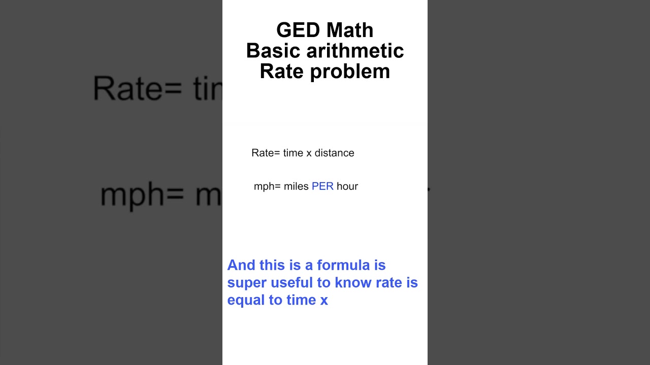 GED Math Rate problem #shorts - YouTube