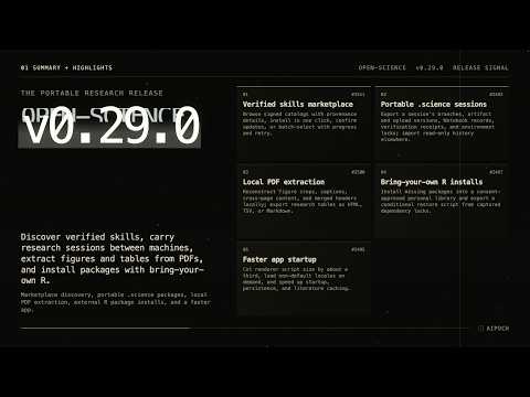 [AIPOCH] Open-Science v0.29.0 Update Note