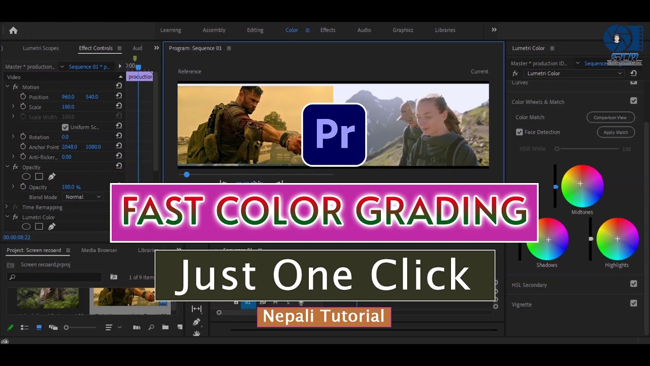 One Click Color Grade Fast Color Grading (Just ONE CLICK ) - Premier Pro 2021 - Nepali ...