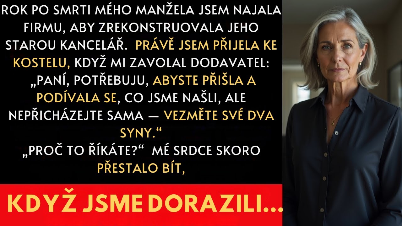 „Nepřicházejte sama — vezměte své syny,“ řekl dodavatel po práci na kanceláři mého zesnulého manžela