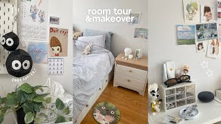 room makeover: pinterest inspired, new desk setup (ikea, tour, decorate w me)