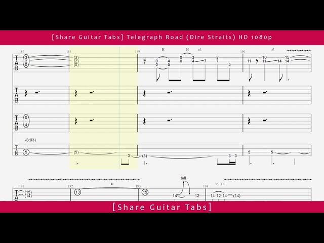 [Share Guitar Tabs] Telegraph Road (Dire Straits) HD 1080p class=