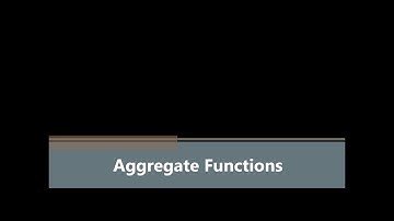 MySQL - Aggregate Functions
