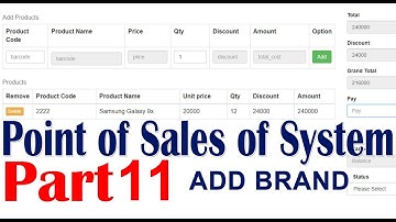 Point of sales system Using Ajax jQuery PHP MySQL part 11 Adding Brand