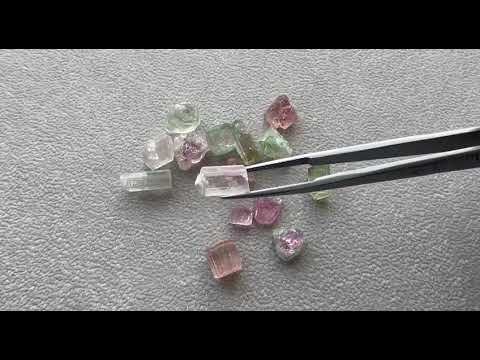 Lot #1 Raw Tourmalines from Afghanistan 53.98 ct 15 pcs Video  № 1