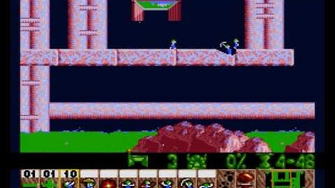 Lemmings - Sega Genesis - Fun 04 - Now use miners and climbers.