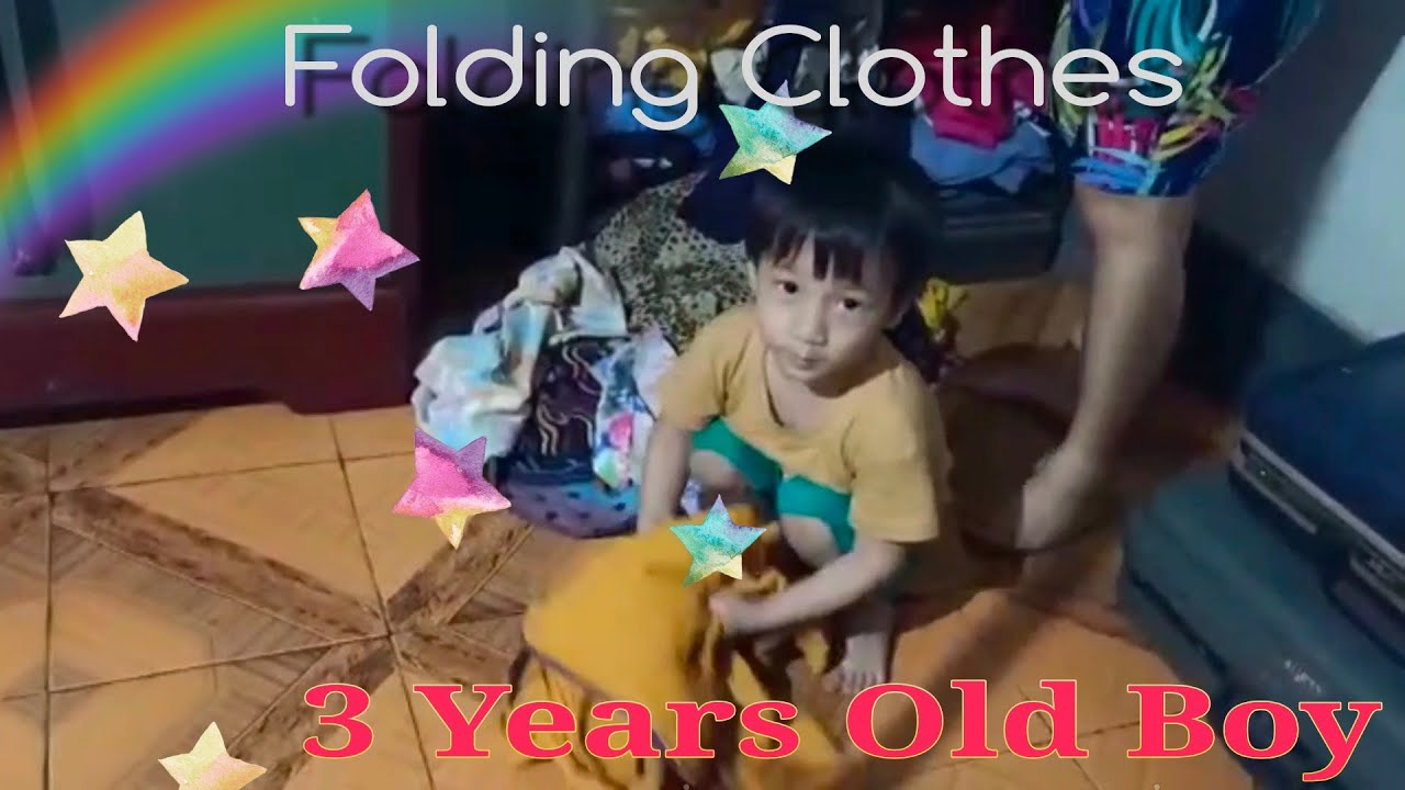 3 Years Old Boy Folding Clothes Watch The Love and His Smartness