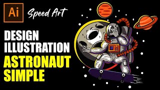 Design Illustration | Astronaut Simple, Adobe Illustrator