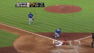 TOR@HOU: Hoes scores from first on Redmond's error