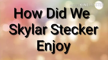 How Did We Skylar Stecker Lyrics