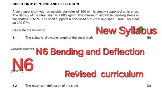 Bending & Deflection N6 Exam Question 3 (2024) | Strength of Materials & Structures Tutorial