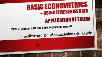 Basic Econometrics Part 2: Time series data – Types of data and basic regression models