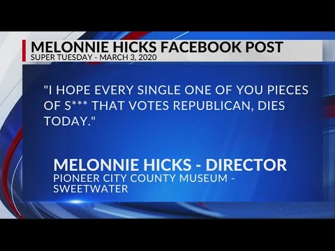 Sweetwater museum director who said she hopes 'every single one . . . that votes republican, dies to