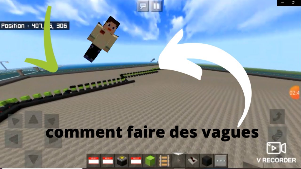 comment faire des vagues avec des blocs sur Minecraft - YouTube