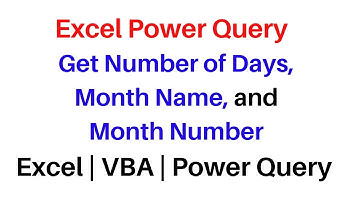 Excel Power Query Editor Date Get Number of Days Month Name