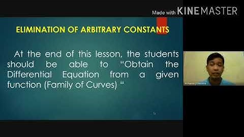 2 Elimination of Arbitrary Constants