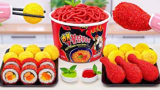 Best Of Combo Food 🤩 How To Make Mini Fried Chicken With Spicy Korean Noodles & Nuggets