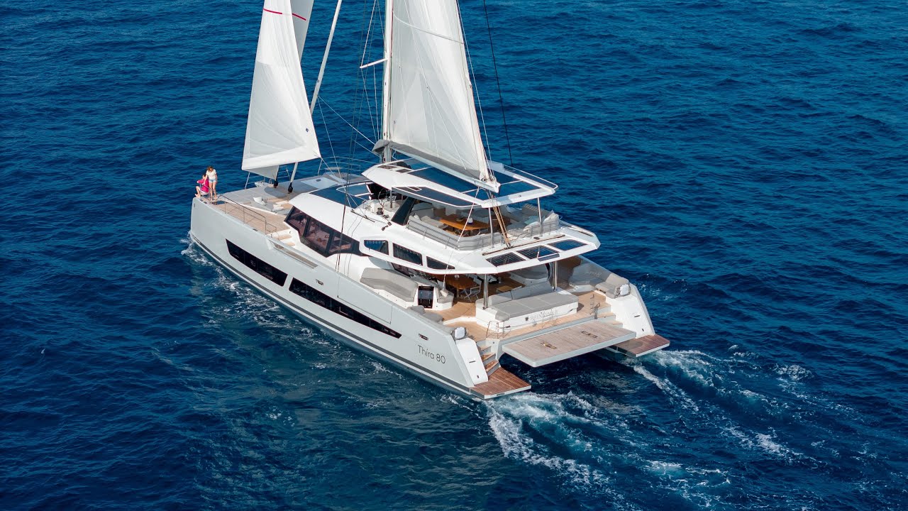 ⁣New 2026 Fountaine Pajot Thira 80 Sailing Flybridge Catamaran Official Movie IVT Yacht Sales
